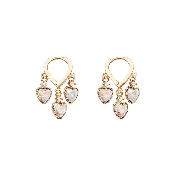 Wholesale Women's Light Luxury Copper Heart Shape Electroplating Love Earrings