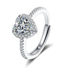 Wholesale Women's Light Luxury Copper Heartshaped Micropaved Zircon Engagement Ring