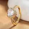 Wholesale Women's Light Luxury Copper Heartshaped Micropaved Zircon Engagement Ring