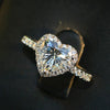 Wholesale Women's Light Luxury Copper Heartshaped Micropaved Zircon Engagement Ring