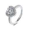 Wholesale Women's Light Luxury Copper Heartshaped Micropaved Zircon Engagement Ring