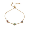 Wholesale Women's Light Luxury Copper Inlaid Colored Diamond Four Leaf Clover Pull Bracelet With Zirconia And Flower Design