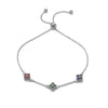 Wholesale Women's Light Luxury Copper Inlaid Colored Diamond Four Leaf Clover Pull Bracelet With Zirconia And Flower Design