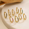 Wholesale Women's Light Luxury Copper Inlaid Colored Diamond Geometric Round Earring