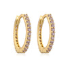 Wholesale Women's Light Luxury Copper Inlaid Colored Diamond Geometric Round Earring