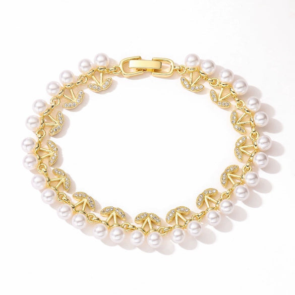 Wholesale Women's Light Luxury Copper Inlaid Colored Diamond Water Drop Petal Fruit Flower Patterned Zirconia Hand Jewelry Bracelet