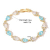 Wholesale Women's Light Luxury Copper Inlaid Colored Diamond Water Drop Petal Fruit Flower Patterned Zirconia Hand Jewelry Bracelet