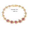 Wholesale Women's Light Luxury Copper Inlaid Colored Diamond Water Drop Petal Fruit Flower Patterned Zirconia Hand Jewelry Bracelet