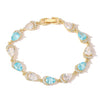 Wholesale Women's Light Luxury Copper Inlaid Colored Diamond Water Drop Petal Fruit Flower Patterned Zirconia Hand Jewelry Bracelet