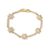 Wholesale Women's Light Luxury Copper Inlaid Colored Diamond Water Drop Petal Fruit Flower Patterned Zirconia Hand Jewelry Bracelet