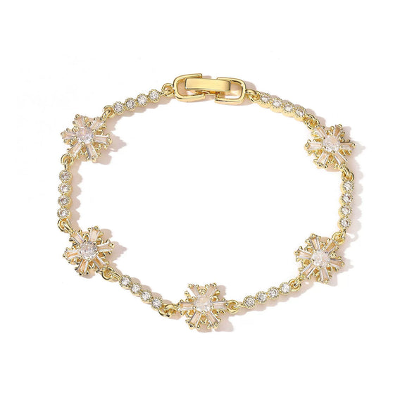 Wholesale Women's Light Luxury Copper Inlaid Colored Diamond Water Drop Petal Fruit Flower Patterned Zirconia Hand Jewelry Bracelet