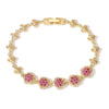 Wholesale Women's Light Luxury Copper Inlaid Colored Diamond Water Drop Petal Fruit Flower Patterned Zirconia Hand Jewelry Bracelet
