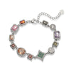 Wholesale Women's Light Luxury Copper Jewelry With Inlaid Color Diamond And Geometric Pattern In Oval And Square Shapes