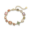 Wholesale Women's Light Luxury Copper Jewelry With Inlaid Color Diamond And Geometric Pattern In Oval And Square Shapes