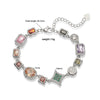 Wholesale Women's Light Luxury Copper Jewelry With Inlaid Color Diamond And Geometric Pattern In Oval And Square Shapes