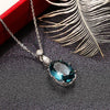 Wholesale Women's Light Luxury Copper Ochain Necklace With Oval Zircon And Mixed Gem Inlay Geometric Design