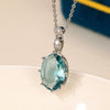 Wholesale Women's Light Luxury Copper Ochain Necklace With Oval Zircon And Mixed Gem Inlay Geometric Design