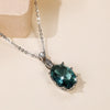Wholesale Women's Light Luxury Copper Ochain Necklace With Oval Zircon And Mixed Gem Inlay Geometric Design