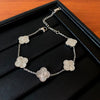 Wholesale Women's Light Luxury Copper Real Gold Electroplated Fourpetal Fritillaria Zircon Bracelet With Flower And Leaves Pattern