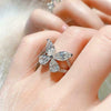 Wholesale Women's Light Luxury Copper Ring With Dropshaped Bow And Zircon Design