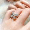 Wholesale Women's Light Luxury Copper Ring With Dropshaped Bow And Zircon Design