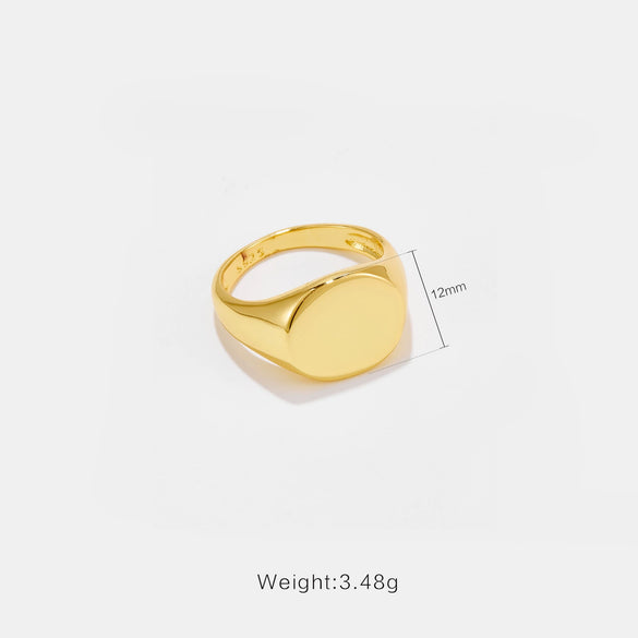 Wholesale Women's Light Luxury Copper Ring With Geometric Pattern And Electroplating Treatment