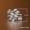 Wholesale Women's Light Luxury Copper Ring With Intertwined Leaves And Zircon Flowers