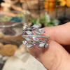 Wholesale Women's Light Luxury Copper Ring With Intertwined Leaves And Zircon Flowers