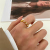 Wholesale Women's Light Luxury Copper Ring With Microinlaid Zircon Heartshaped And Hollow Design Electroplated