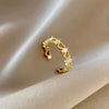 Wholesale Women's Light Luxury Copper Ring With Microinlaid Zircon Heartshaped And Hollow Design Electroplated