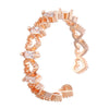 Wholesale Women's Light Luxury Copper Ring With Microinlaid Zircon Heartshaped And Hollow Design Electroplated
