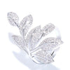 Wholesale Women's Light Luxury Copper Ring With Zircon And Flower Leaf Design