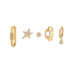 Wholesale Women's Light Luxury Copper S925 Silver Needle Star Pattern Microinlaid Zircon Earrings Set