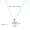 Wholesale Women's Light Luxury Diamond Pink Bow Titanium Steel Oshaped Chain Necklace With Copper Pendant Inlaid With Zircon