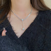 Wholesale Women's Light Luxury Diamond Set Copper And Titanium Steel Flower Pendant Necklace