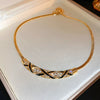 Wholesale Women's Light Luxury Diamond Set Copper And Titanium Steel Flower Pendant Necklace