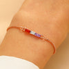 Wholesale Women's Light Luxury Dopamine Chain Bracelet With Colorful Gemstone Inlays Alloy Geometric And Heart Shape Diamond Design