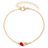 Wholesale Women's Light Luxury Dopamine Chain Bracelet With Colorful Gemstone Inlays Alloy Geometric And Heart Shape Diamond Design