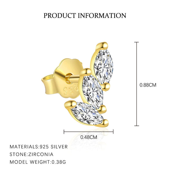 Wholesale Women's Light Luxury Dropshaped Zircon Inlaid 925 Sterling Silver Earrings Natural Style