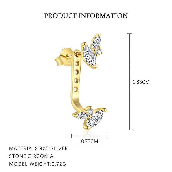 Wholesale Women's Light Luxury Dropshaped Zircon Inlaid 925 Sterling Silver Earrings Natural Style