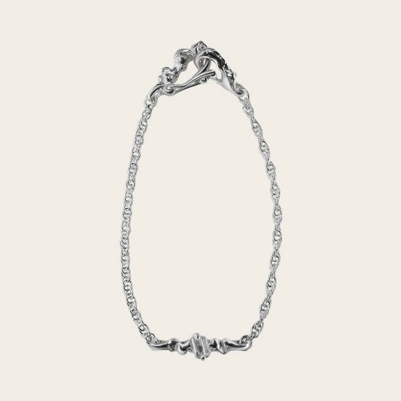 Wholesale Women's Light Luxury Electroplated Copper Bracelet With Zircon Pendant And Twist Chain Pattern