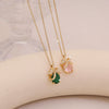 Wholesale Women's Light Luxury Electroplated Copper Flower Gourd Pendant Necklace With O Word Chain