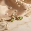Wholesale Women's Light Luxury Electroplated 18K Gold And Stainless Steel Earrings With Dropshaped Pearshaped And Heartshaped Zircons And Geometric Design