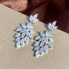 Wholesale Women's Light Luxury Elegant Allmatch Leaf And Flower Copper Earrings For Bridal