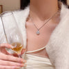 Wholesale Women's Light Luxury Elegant Highend Rotatable Super Flash Zircon Clavicle Chain Necklace Alloy Copper Geometric Electroplating