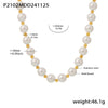 Wholesale Women's Light Luxury Elegant Imitation Pearl Collarbone Necklace With 12Mm Large Beads Geometric Pattern Stainless Steel Electroplated