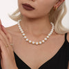 Wholesale Women's Light Luxury Elegant Imitation Pearl Collarbone Necklace With 12Mm Large Beads Geometric Pattern Stainless Steel Electroplated
