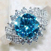 Wholesale Women's Light Luxury Exaggerated Finger Ring Copper Geometric Style Zircon Treatment