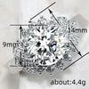Wholesale Women's Light Luxury Exaggerated Finger Ring Copper Geometric Style Zircon Treatment