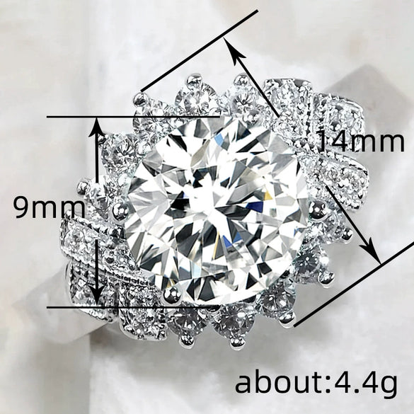 Wholesale Women's Light Luxury Exaggerated Finger Ring Copper Geometric Style Zircon Treatment